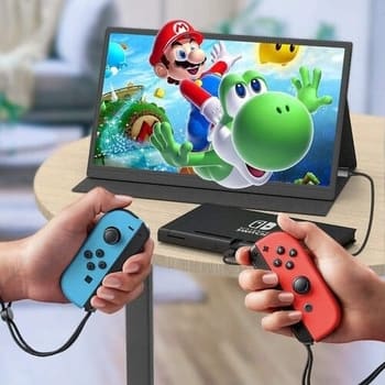 Juega con tu Nintendo Switch u otra videoconsola en tu pantalla portátil.